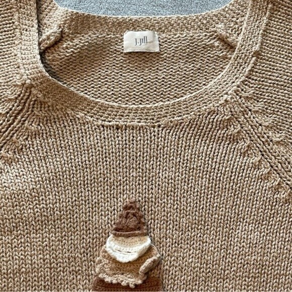 J. Jill Crochet Holiday Sweater Christmas Tree Sweater Silk Blend size M - Picture 5 of 6